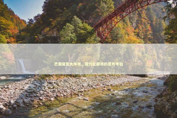 巴黎突发大停电，现代化都市的意外考验