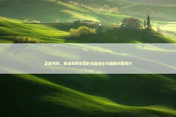 正新鸡排，换油周期背后的食品安全与健康问题探讨
