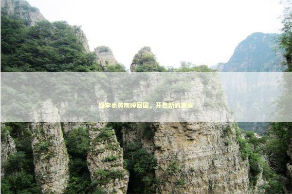 盛李豪黄雨婷回国，开启新的篇章